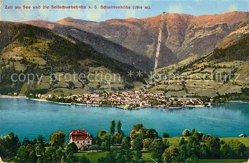 AK / Ansichtskarte Zell See mit Seilschwebebahn an der Schmittenhoehe Kat. Zell am See