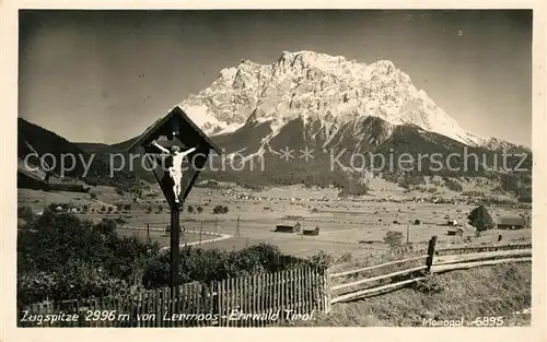 AK / Ansichtskarte Ehrwald Tirol Zugspitze Wegekreuz