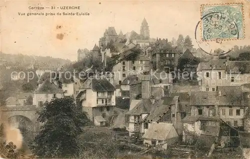 AK / Ansichtskarte Uzerche Vue generale prise de Sainte Eulalie Chateau Pontier Kat. Uzerche