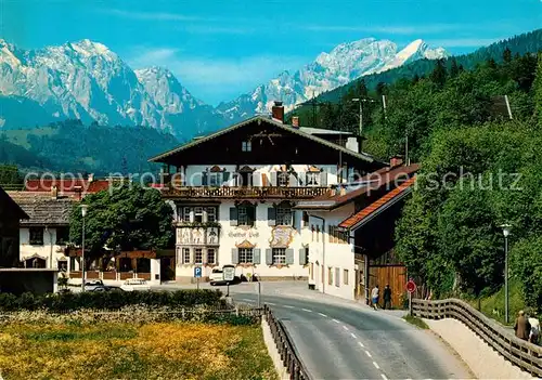 AK / Ansichtskarte Wallgau Gasthof Post Wettersteinwand Hochblassen Kat. Wallgau