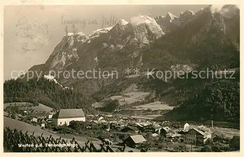 AK / Ansichtskarte Werfen Salzburg mit Tennengebirge Kat. Werfen