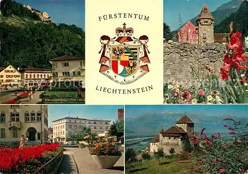 AK / Ansichtskarte Vaduz Postplatz Schloss Rotes Haus Landesfuerstliche Residenz Kat. Vaduz