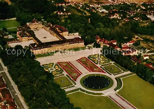 AK / Ansichtskarte Ludwigsburg Wuerttemberg Fliegeraufnahme Schloss Gartenschau Bluehendes Barock