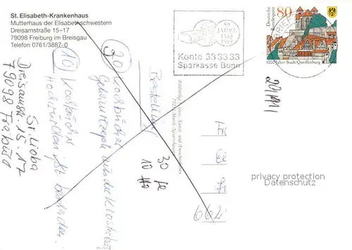 AK / Ansichtskarte Freiburg Breisgau Elisabeth Krankenhaus Kat. Freiburg im Breisgau