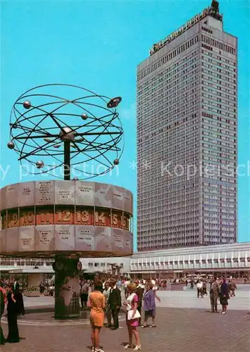 AK / Ansichtskarte Berlin Alexanderplatz Weltzeituhr Hochhaus Hauptstadt der DDR Kat. Berlin