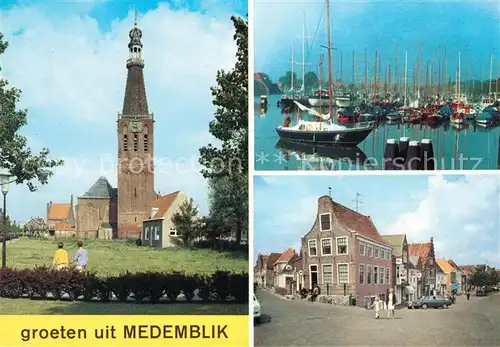 Medemblik Kirche Hafen Ortsansicht Kat. Medemblik