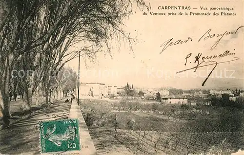 Carpentras Vue panoramique du Ventoux prise de la Promenade des Platanes Kat. Carpentras