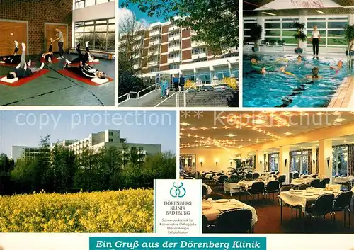 AK / Ansichtskarte Bad Iburg Doerenberg Klinik Therapieschwimmbad Sporthalle Gymnastik Speisesaal Kat. Bad Iburg