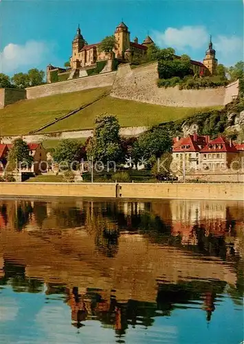 AK / Ansichtskarte Wuerzburg Blick ueber den Main auf Festung Marienberg Wasserspiegelung Kat. Wuerzburg