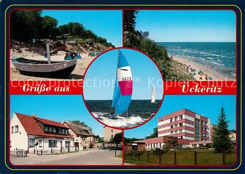 AK / Ansichtskarte ueckeritz Usedom Strand Kueste Ortsmotive Segeln Kat. ueckeritz Usedom