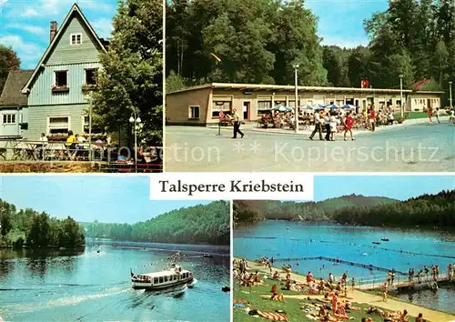 AK / Ansichtskarte Kriebstein HOG Talsperre Ladenstrasse Stausee MS Sachsen Freibad Kat. Kriebstein