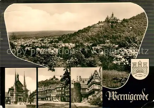 AK / Ansichtskarte Wernigerode Harz Schloss Feudalmuseum Rathaus Schoene Ecke Schlosshof Kat. Wernigerode