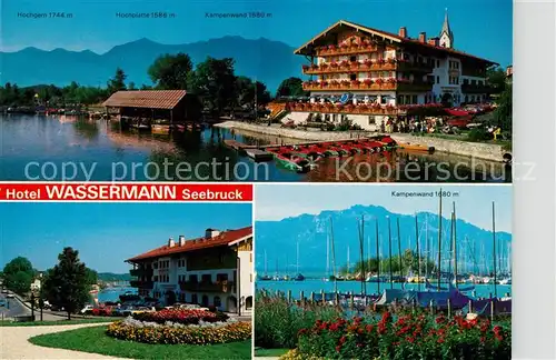 AK / Ansichtskarte Seebruck Chiemsee Hotel Wassermann Cafe Hafen  Kat. Seeon Seebruck