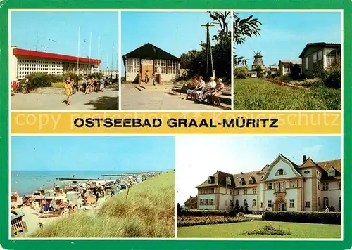 AK / Ansichtskarte Graal Mueritz Ostseebad Broilergaststaette Cafe Seeblick Ferienobjekt Strandperle Strand Sanatorium Kat. Seeheilbad Graal Mueritz