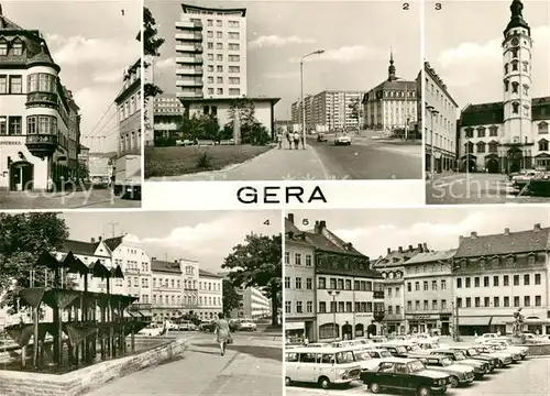 AK / Ansichtskarte Gera Erker Stadtapotheke Ernst Thaelmann Strasse Rathaus Markt Puschkinplatz Kat. Gera