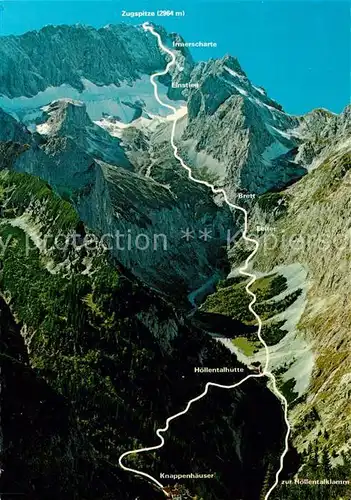 AK / Ansichtskarte Bergsteigen Klettern Zugspitze Besteigungsroute Hoellental Kat. Bergsteigen