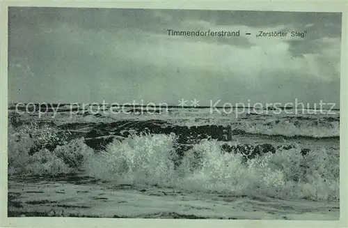 AK / Ansichtskarte Timmendorfer Strand Zerstoerter Steg Kat. Timmendorfer Strand