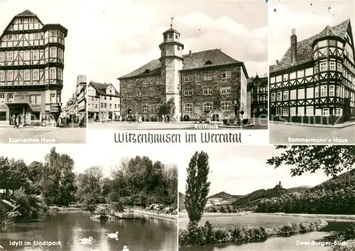 AK / Ansichtskarte Witzenhausen Rathaus Steinernes Haus Sommermanns Haus Stadtpark Kat. Witzenhausen