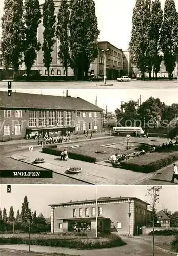 AK / Ansichtskarte Wolfen Bitterfeld  Theater der Werktaetigen Bahnhof Filmtheater Kat. Bitterfeld