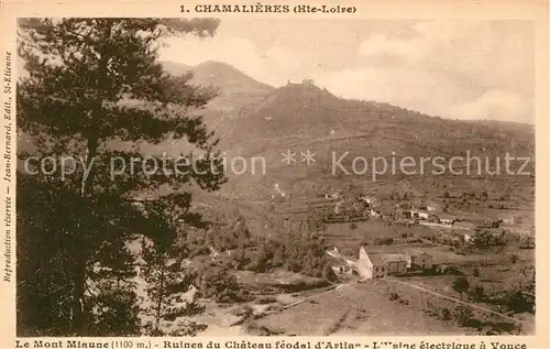 AK / Ansichtskarte Chamalieres sur Loire Le Mont Miaune Ruines du Chateau feodal dArtiac Usine electrique a Youce Kat. Chamalieres sur Loire