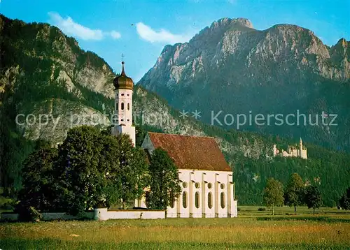 AK / Ansichtskarte Schwangau Schloss Neuschwanstein Saeuling St. Colomann Kirche Kat. Schwangau