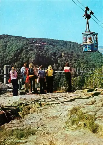 AK / Ansichtskarte Seilbahn Hexentanzplatz Hotel Rosstrappe Thale Kat. Bahnen