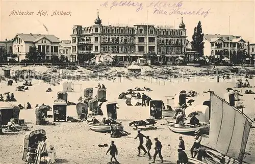 AK / Ansichtskarte Ahlbeck Ostseebad Ahlbecker Hof Strand Kat. Heringsdorf Insel Usedom