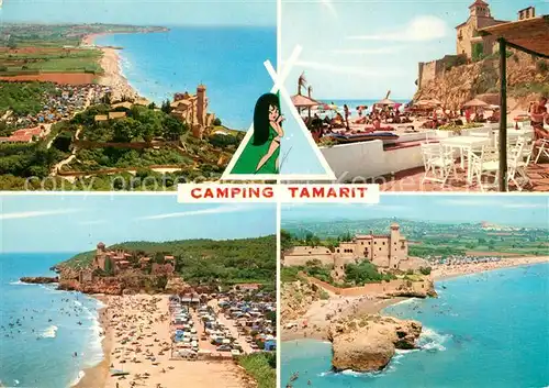 AK / Ansichtskarte Tarragona Camping Tamarit Strand Fliegeraufnahme Kat. Costa Dorada Spanien