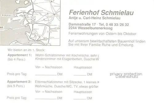 AK / Ansichtskarte Wesselburenerkoog Ferienhof Schmielau Kat. Wesselburenerkoog