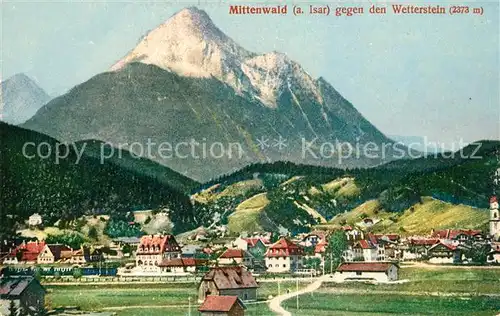 AK / Ansichtskarte Mittenwald Bayern mit Wetterstein Kat. Mittenwald