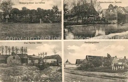 AK / Ansichtskarte Lille Nord Zwischen Lille und Armentieres Kriegsgraeber Ferme Ruine Heldengraeber  Kat. Lille