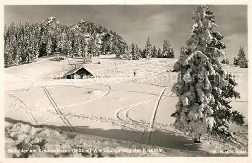 Kreuzeckhaus Am uebungshang der Kreuzalm Kat. Garmisch Partenkirchen