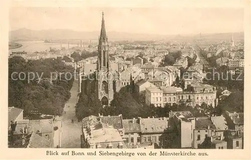 Bonn Rhein Panorama mit Muensterkirche Kat. Bonn