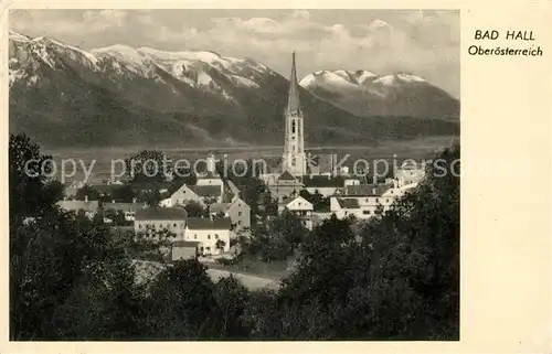 Bad Hall Oberoesterreich Ortsansicht mit Kirche Alpenpanorama Kat. Bad Hall