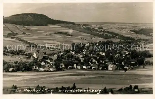 Crottendorf Erzgebirge Panorama mit Scheibenberg Kat. Crottendorf Erzgebirge