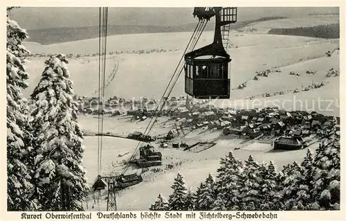 Oberwiesenthal Erzgebirge Fichtelberg Schwebebahn Winterlandschaft Kurort Kat. Oberwiesenthal