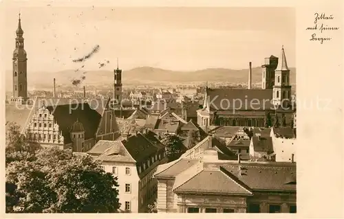 Zittau Klosterkirche Rathaus Johanniskirche Museum Blick zu den Bergen Silesia Karte Nr 4057 Kat. Zittau