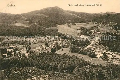 Oybin Panorama Blick nach dem Hochwald Kat. Kurort Oybin