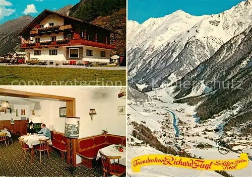 AK / Ansichtskarte Soelden oetztal Fremdenheim Richard Fiegl Winter Kat. Soelden