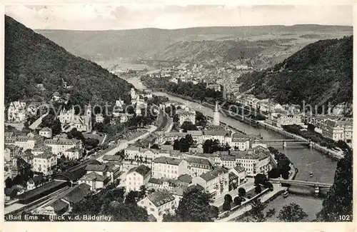 AK / Ansichtskarte Bad Ems Blick von der Baederley Kat. Bad Ems