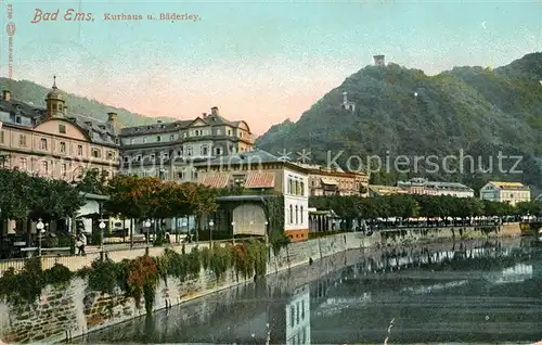 AK / Ansichtskarte Bad Ems Kurhaus und Baederley Kat. Bad Ems