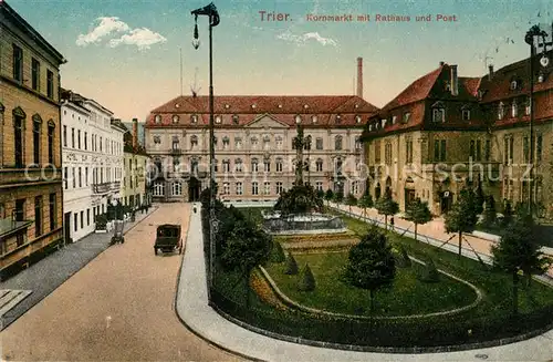 AK / Ansichtskarte Trier Kornmarkt mit Rathaus und Post Kat. Trier