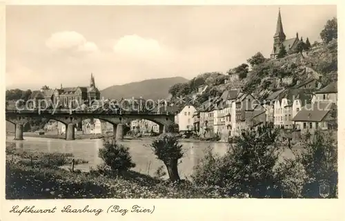 AK / Ansichtskarte Saarburg Saar Luftkurort Partie an der Saar Bruecke Kirchen Kat. Saarburg