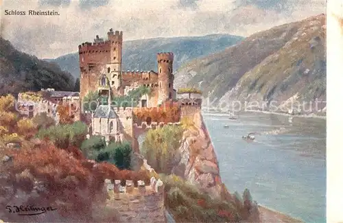 AK / Ansichtskarte Trechtingshausen Schloss Rheinstein Rhein Serie 12 Dessins Luhns Postkarte No 788 Kuenstlerkarte Kat. Trechtingshausen