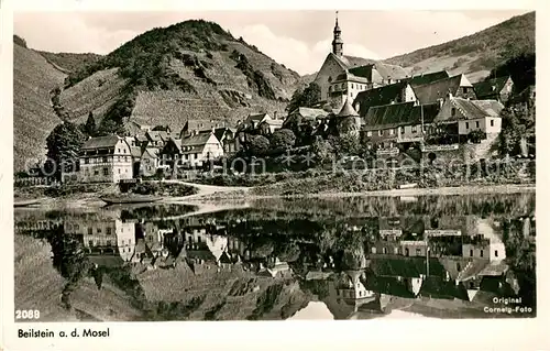 AK / Ansichtskarte Beilstein Mosel Blick ueber die Mosel zum Ort Wasserspiegel Kat. Beilstein