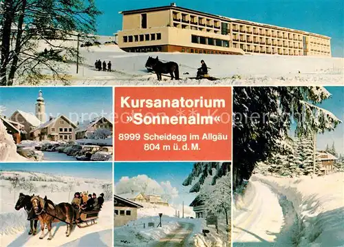 AK / Ansichtskarte Scheidegg Allgaeu Kursanatorum Sonnenalm Winter Kat. Scheidegg