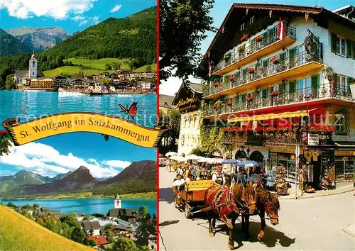 AK / Ansichtskarte St Wolfgang Salzkammergut Hotel Schwarzes Roessl Fussgaengerzone Kat. St. Wolfgang im Salzkammergut