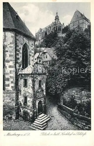 Marburg Lahn Kath Kirchhof am Schloss Kat. Marburg