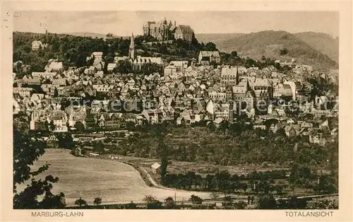 Marburg Lahn Panorama mit Schloss Kat. Marburg