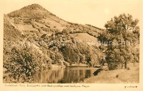 Rudolstadt Saalepartie mit Unterpreilipp und Preilippa Kuppe Kat. Rudolstadt